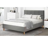 Lit fixe Petra simili cuir : 160 x 200 cm / Blanc / Lit + Matelas Cosmos
