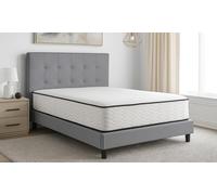 Lit fixe Triomphe en similicuir : 140 x 200 cm / Blanc / Lit et matelas Cosmos