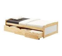 Lit fonctionnel MIA 90 x 190 cm, en pin massif naturel Naturel G