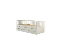 Vipack Lit gigogne Fritz – cadre à barreaux, 3 tiroirs, sommier à lattes 90 x 200 – blanc laqué