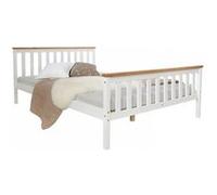 Lit futon double 140x200 bois blanc Blanc G