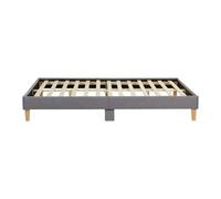 Lit futon double 160 x 200 tissu gris