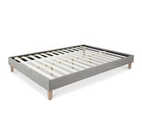 Lit futon double 180 x 200 tissu gris