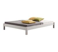 Lit futon double pour adulte TAIFUN 140 x 200 cm, 2 personnes, 2 places, pin massif lasuré blanc