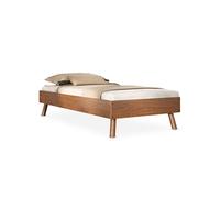 Lit futon KARRI 90 x 200 cm, en bois massif - Coloris châtaignier Bois G