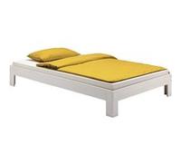 Lit futon THOMAS couchage simple 100 x 200 cm 1 place / 1 personne, en pin massif lasuré blanc G
