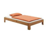 Lit futon THOMAS couchage simple 120 x 200 cm 1 place et demi / 1 personne, en pin massif lasuré couleur campagne