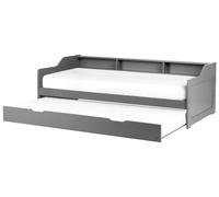 Lit Gigogne 1 Place 90 x 200 cm 2 Sommiers Extensible en Bois de Pin Gris Edern
