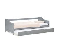 Lit gigogne 90x200 2 matelas bois gris