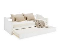 Lit gigogne 90x200 2 matelas bois blanc