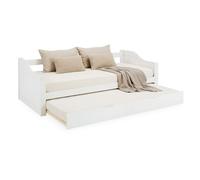 Lit gigogne 90x200 2 matelas bois blanc