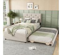 Lit gigogne 90x200 cm Lit simple pliable - Beige