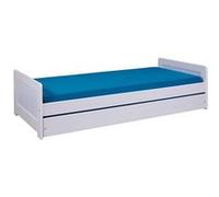 SALLY - Lit Gigogne 90x200 en Bois Massif Vernis Blanc