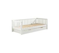 Lit Gigogne 90x200cm en Pin Laqué Blanc - YAX -