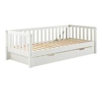 Lit Gigogne 90x200cm en Pin Laqué Blanc - YAX - ALTOBUY Blanc G
