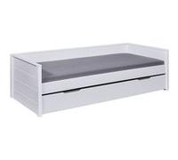 Lit Gigogne 90x200cm en Pin Massif Teinté Blanc - FOGGY - ALTOBUY Blanc G