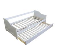 Lit gigogne avec sommier a lattes banquette tiroir 90x200cm blanc LIT06074