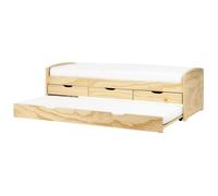 Lit gigogne Bois de pin PETIVILLE 90 x 200 cm Marron clair