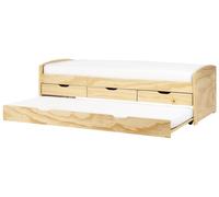 Lit Gigogne en Bois de Pin pour Enfants Tiroirs de Rangement Coulissant Bois Cla