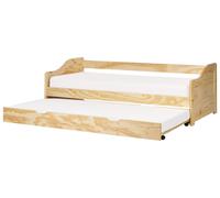 Lit Gigogne en Bois de Pin Simple 90 x 200 cm Chambre Enfant Bois Clair Luneray