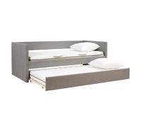 Lit gigogne en tissu gris 90x190 cm ELIE