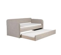 Lit gigogne en tissu taupe 90 x 190 cm EDISON