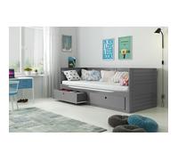 Lit gigogne HERMES 80x160/200 cm -Gain de l'espace- 2en1 -avec Couchage et sommier à lattes, Lit Banquette 2 Places-Interbeds