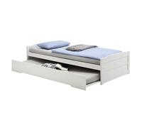 Lit gigogne LORENA 1 personne tiroir lit fonctionnel 90 x 200 cm pin massif lasuré blanc
