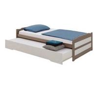 Lit gigogne LORENA en pin massif, 90 x 190 cm, lasuré taupe et blanc taupe/blanc G