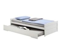Lit gigogne LORENA 1 personne tiroir lit fonctionnel 90 x 200 cm pin massif lasuré blanc