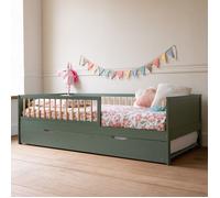 Lit gigogne pour enfant 190x90cm vert ADAM