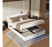 Lit gigogne - Superaly - 160x200cm - avec LED et USB - beige