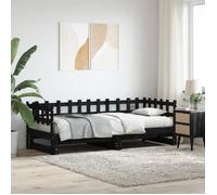 Lit Gigogne - VIDAXL - SALE 2025 - Bois massif - 2 places - Noir 203,5x160 cm
