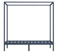 Lit Gris - BMK - Cadre de lit à baldaquin - sans matelas - Contemporain - gris bois massif 90x200cm - Lit chambre&811525