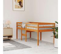 vidaXL Lit haut cire marron 90x200 cm bois de pin massif