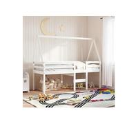 vidaXL Lit haut avec toit blanc 80x200 cm bois de pin massif