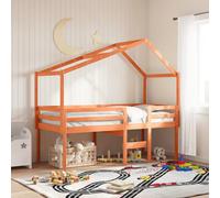 Lit Haut avec Toit Enfant Meuble de Chambre Intérieur Bois de Pin Massif vidaXL