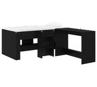 Lit haut pour enfants avec bureau 2 pc Chêne noir