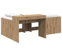 Lit haut pour enfants avec bureau Chêne artisanal 98,5 x 200 cm