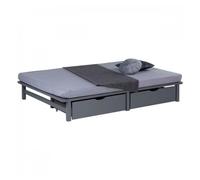 HOMESTYLE4U Lit en palette Gris 140x200 cm
