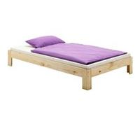 Lit futon THOMAS couchage double 140 x 200 cm 2 places / 2 personnes, en pin massif vernis naturel