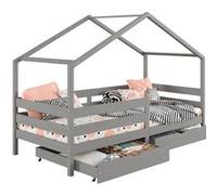 Lit idimex 90 x 200 cm en pin sans sommier pour 2 personnes de couleur Gris G