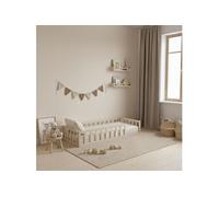 Lit inspiration Montessori enfant à barreaux naturel 90x190
