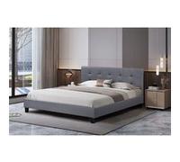 Lit julia habitat et jardin 7.5 x 3.5 x 0.9 cm en polyurethane cadre a lattes pour 2 personnes de couleur gris Gris G