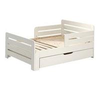 Lit d'enfant en blanc extensible avec tiroir de lit 140/ 160/ 200 cm