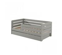 Lit Junior Barreaux Extra Larges Avec Gigogne Gris