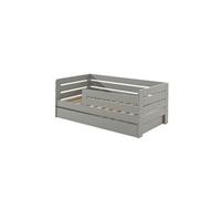 Lit junior barreaux extra larges avec gigogne Gris