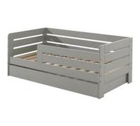 Vipack - Lit junior avec surface de couchage 70 x 140 cm, encadrement avec panneaux horizontaux, tiroir de lit inclus, finition MDF laqué gris clair
