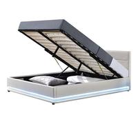 Lit LED avec coffre Anastasia - 140 x 190 cm - Blanc