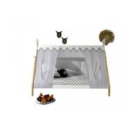 Lit Lp 90x200 Avec Ciel De Tente Gris/Blanc